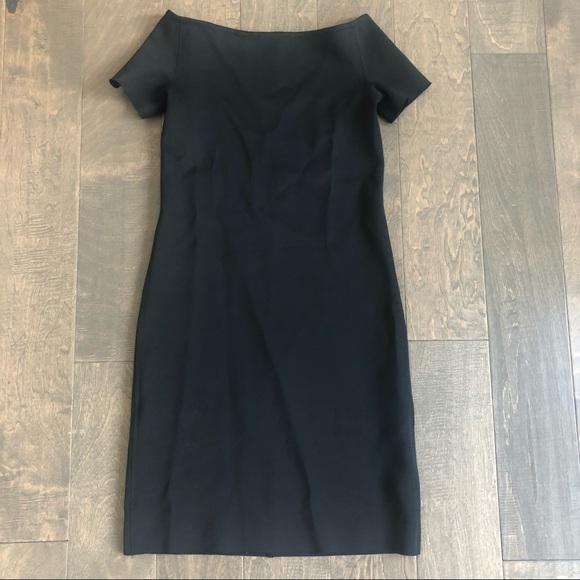 Helmut Lang Scuba Off Shoulder Dress Black Small - Picture 4 of 11